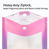 High Quality Matte Flat Bottom Seal Plastic Bag Metallic Foil  With Clear Window And Round Hole Storage Organizer Zipper Bag