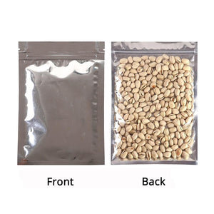 Various Sizes Heat Sealable Zip Lock Bag Clear/Silver Zipper Pouch Foil Mylar Packaging Bags For Clothes