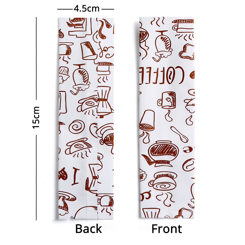Premium Glossy Aluminium Mylar Pouch Tear Notch Heat Sealing Open Top Package Bag For Coffee Spices