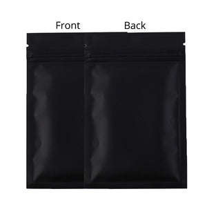 Matte Black/White Smell Proof Plastic Mylar Zip Lock Bags Flat Bottom Tear Notch Pouches Packaging Bags