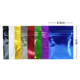 6.5x9cm Various Colors Small Zip Lock Bag Glossy Candy Flat Tear Notch Clear Front Herb Package Storage Pouch