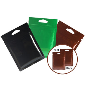 8x11cm Double Sided Colored Glossy Heat Sealable Zip Lock Bags Food Storage Package Pouch With Hang Hole