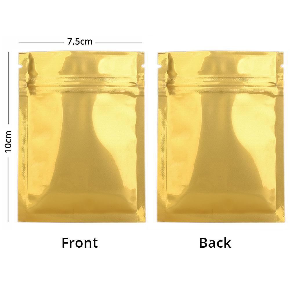 Small Glossy Colors Flat Gift Zip Lock Packing Bag Heat Sealing Foil Mylar Food Pouch