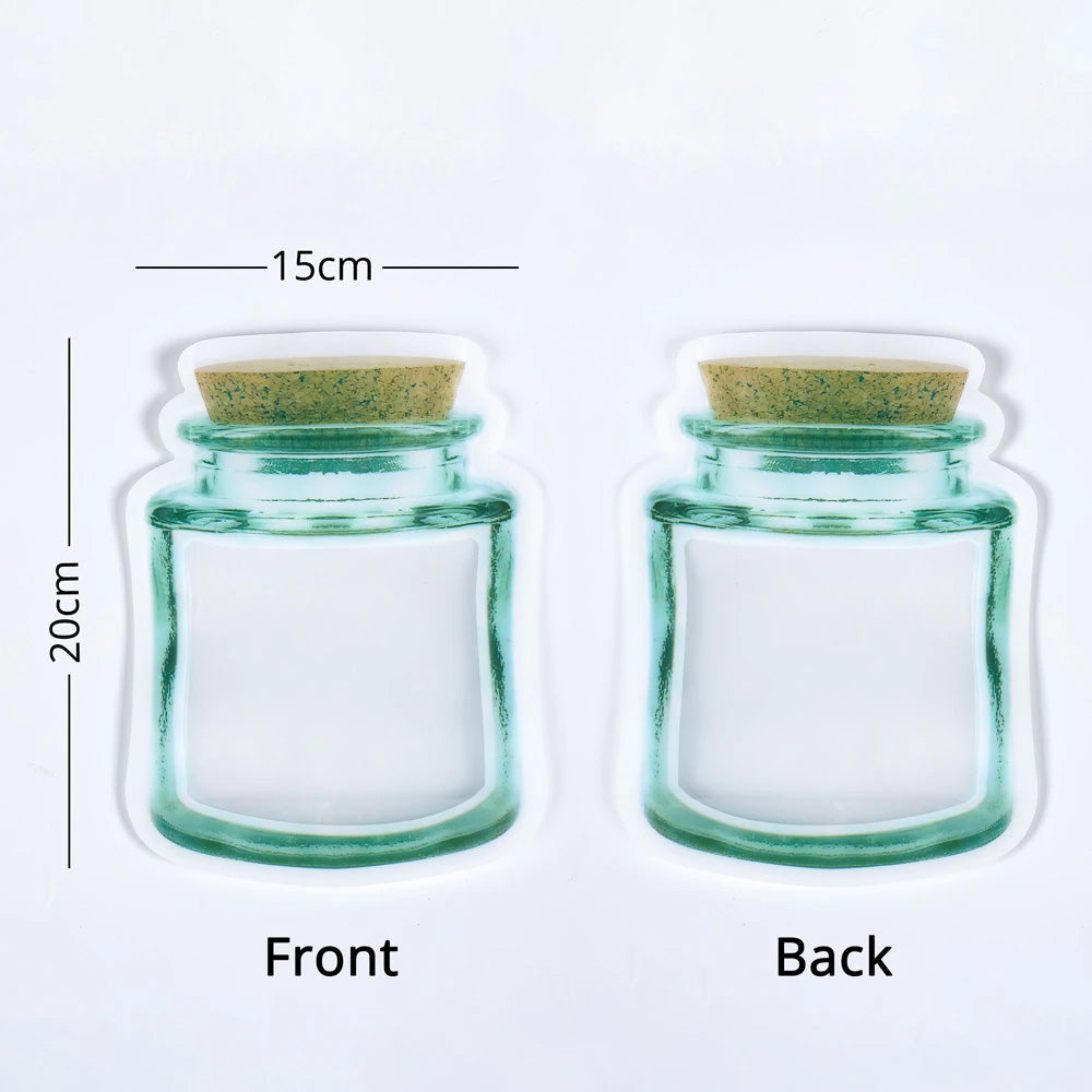 Custom Printed:New Design Matte Green Special Shaped Mason Jar Liquid Storage Pouch Plastic Mylar Reusable Stand Up Zip Lock Bag
