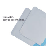 Vacuum Seal Metallic Foil Mylar PP White Bags Matte Open Top Tear Notch Storage Pouch With Printing