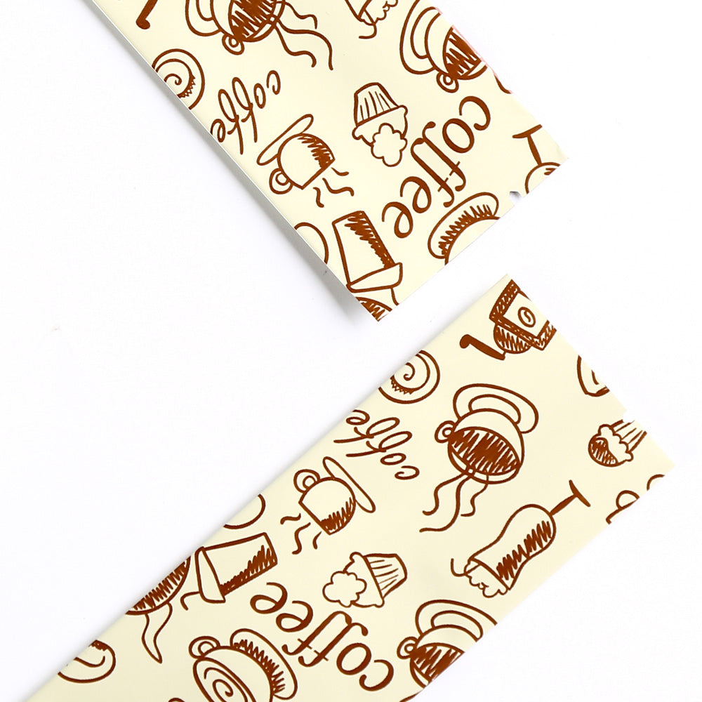 Premium Glossy Aluminium Mylar Pouch Tear Notch Heat Sealing Open Top Package Bag For Coffee Spices