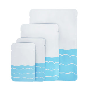 Vacuum Seal Metallic Foil Mylar PP White Bags Matte Open Top Tear Notch Storage Pouch With Printing