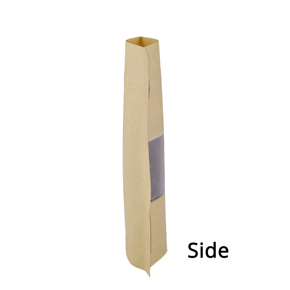 Custom Printed:High Quality Matte Variou Sizes Kraft Paper Bag Mylar Eco Recyclable Stand Up With Window Zip Lock Storage Pouch
