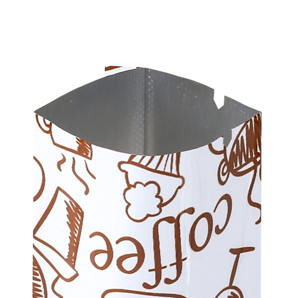 Premium Glossy Aluminium Mylar Pouch Tear Notch Heat Sealing Open Top Package Bag For Coffee Spices