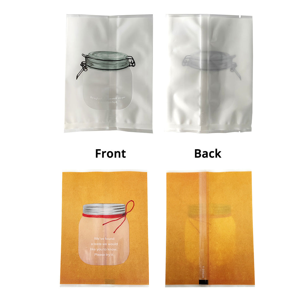 Plastic Bags Jar Printing Vacuum Seal Heat Seal Package Bags Flat Tear Notch Matte PP Mylar Storage Pouches w/Window