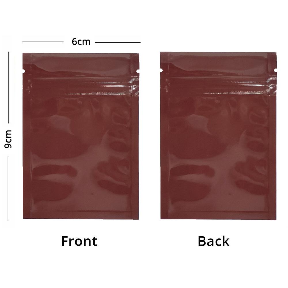 Small Glossy Colors Flat Gift Zip Lock Packing Bag Heat Sealing Foil Mylar Food Pouch