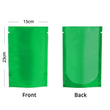 Vacuum Heat Seal Pouches Stand Up Smell Proof Matte Open Top Plastic Packaging Bags w/Clear Window & Tear Notch
