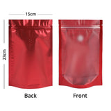 15x23cm Custom Matte Valve Ziplock Doypack Frosted Metallic Foil Plastic Storage Packaging Stand Up Recyclable Eco Bag With Tear Notch