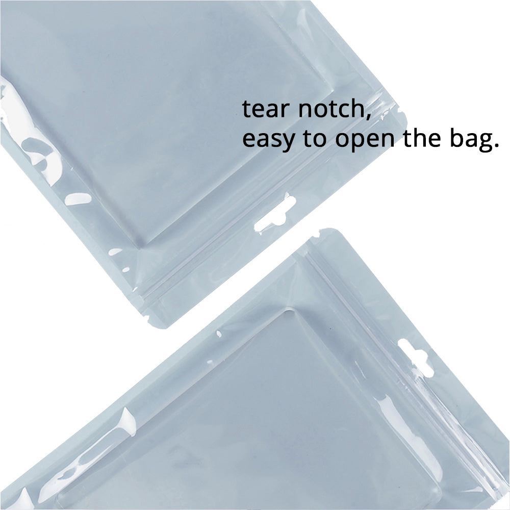 Multisizes Glossy Clear Front Flat Zip Lock Bag Reusable Comestic Jewelry Storage Plastic Packaging Pouch With Butterfly Hole