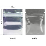 6.5x9cm Various Colors Small Zip Lock Bag Glossy Candy Flat Tear Notch Clear Front Herb Package Storage Pouch