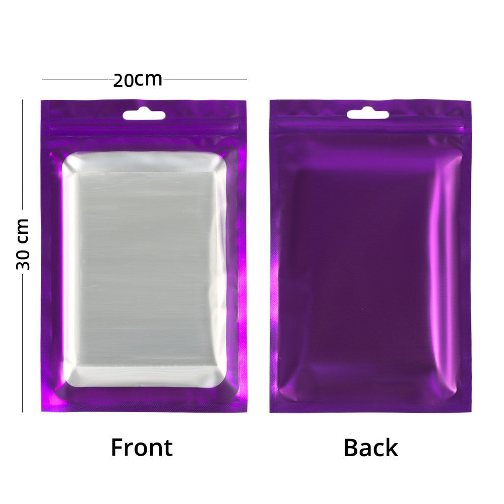 Large Sizes PP Plastic Bag Zip Lock Phone Accessories Bag With Butterfly Hole Clear Front Mylar Storage Pouch