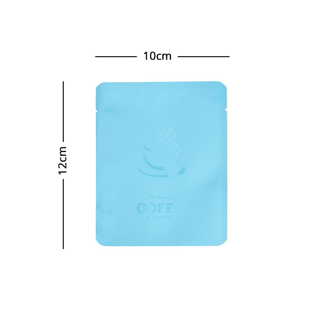 10x12cm Various Colors Heat Seal Aluminium Mylar Coffee Powder Package Storage Bag Open Top Tear Notch Pouch With Coffee Cup Design