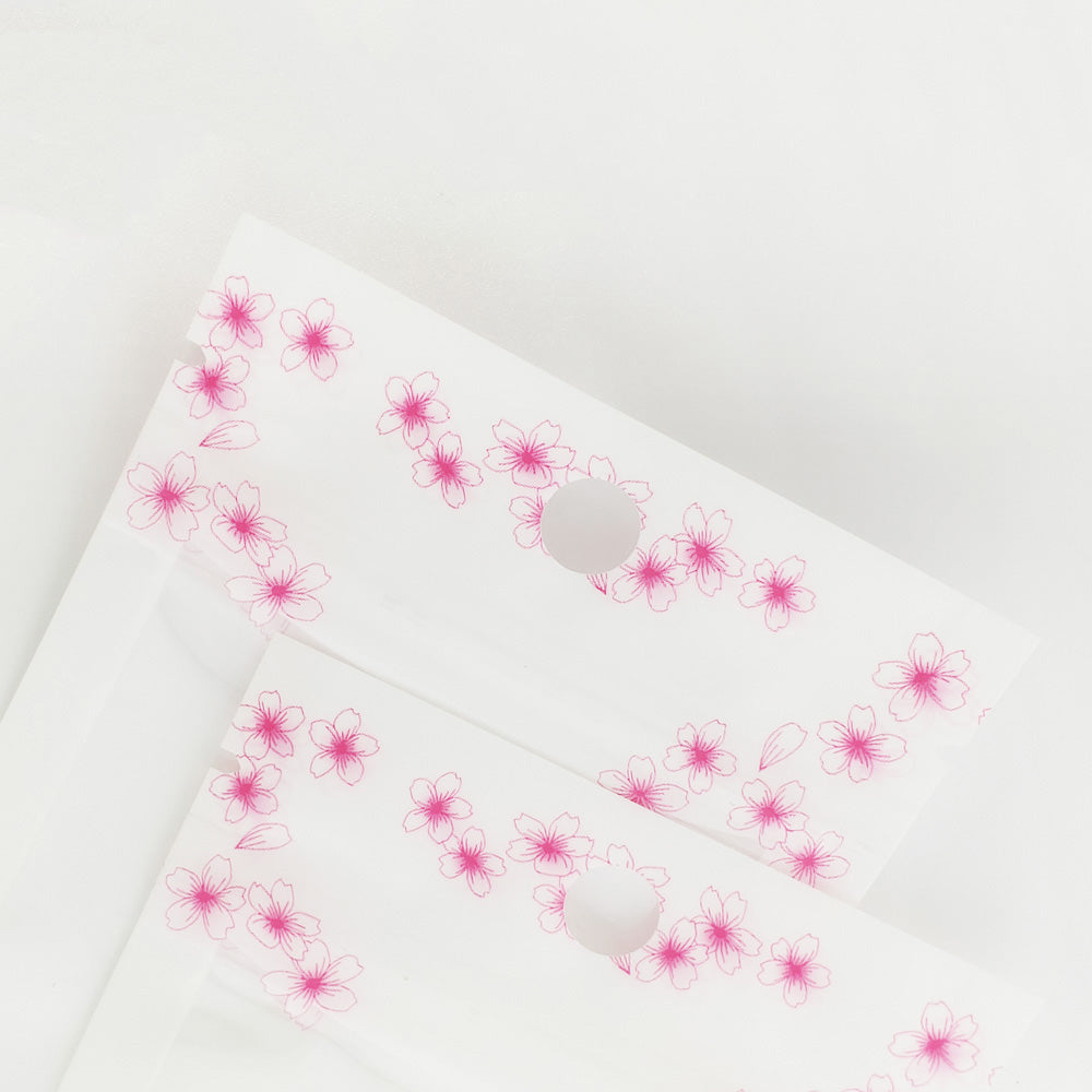 Premium Recyclable White Plastic Mylar Packaging Bag Clear Window Zip Lock Flat Storage Pouch With Flower Printing