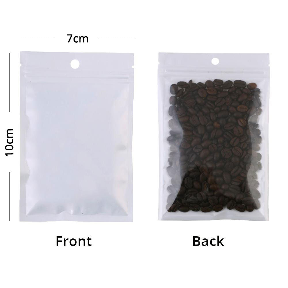 Wholesale Moisture Clear/ White Grocery Food Zip Lock Plastic Pouch Flat Hand Hold PET Packaging Bag