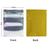 6.5x9cm Various Colors Small Zip Lock Bag Glossy Candy Flat Tear Notch Clear Front Herb Package Storage Pouch
