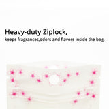 Premium Recyclable White Plastic Mylar Packaging Bag Clear Window Zip Lock Flat Storage Pouch With Flower Printing