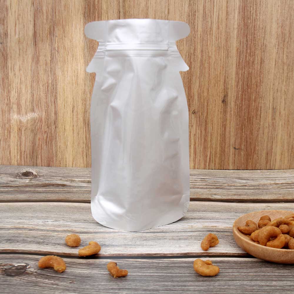 12x23cm Aluminium Foil Mylar Jar Bottle Bag Eco Recyclable Glossy Silver Stand Up Storage Zip Lock Sealed Sachet