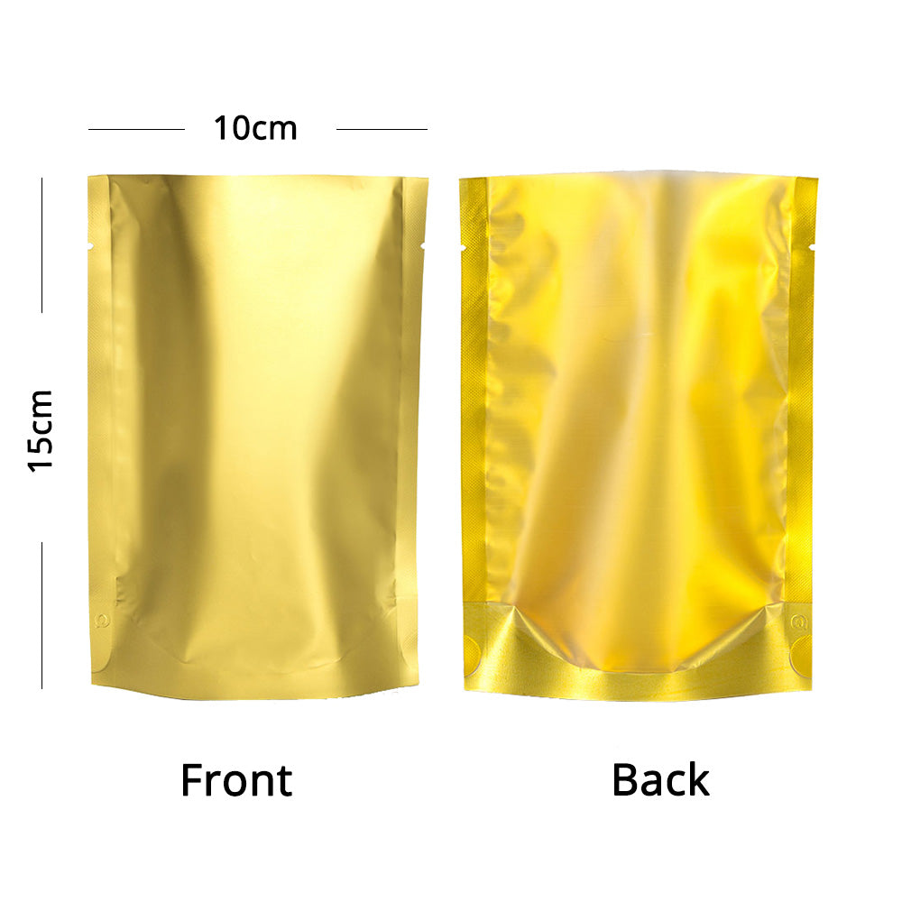 Vacuum Heat Seal Pouches Stand Up Smell Proof Matte Open Top Plastic Packaging Bags w/Clear Window & Tear Notch