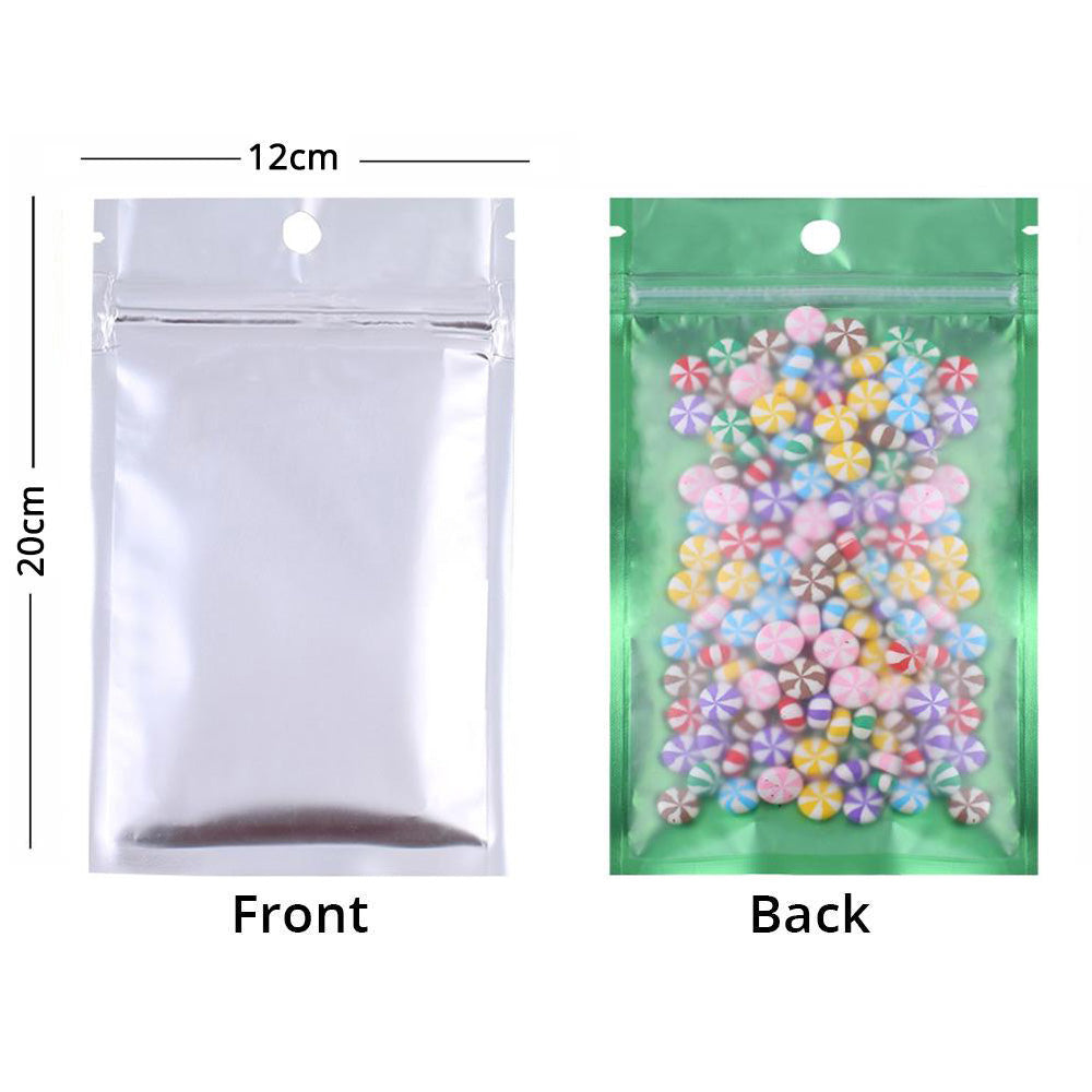Multi-Size Reclosable Clear Mylar Zip Lock Package Bag Food Coffee Bean Storage Pouch W/Hand Hole