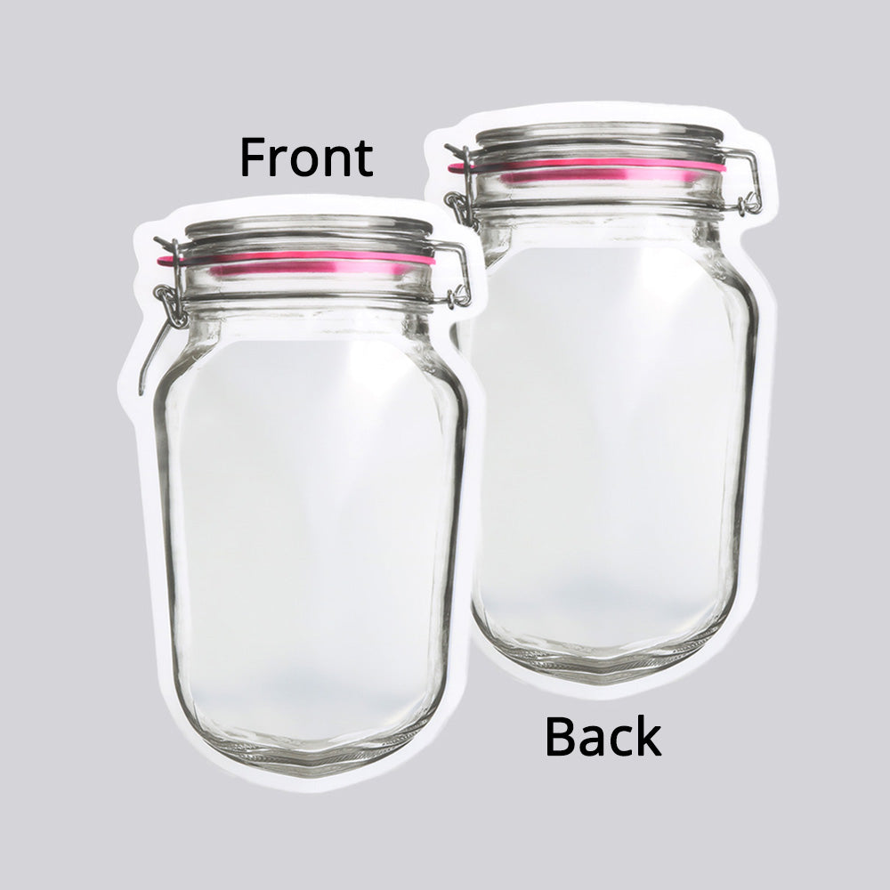 Custom Printed: Mason Jar Matte Red Zipper Bag Frosted Stand Up Reclosable Food Storage Organizer Plastic Mylar Packaging Pouch