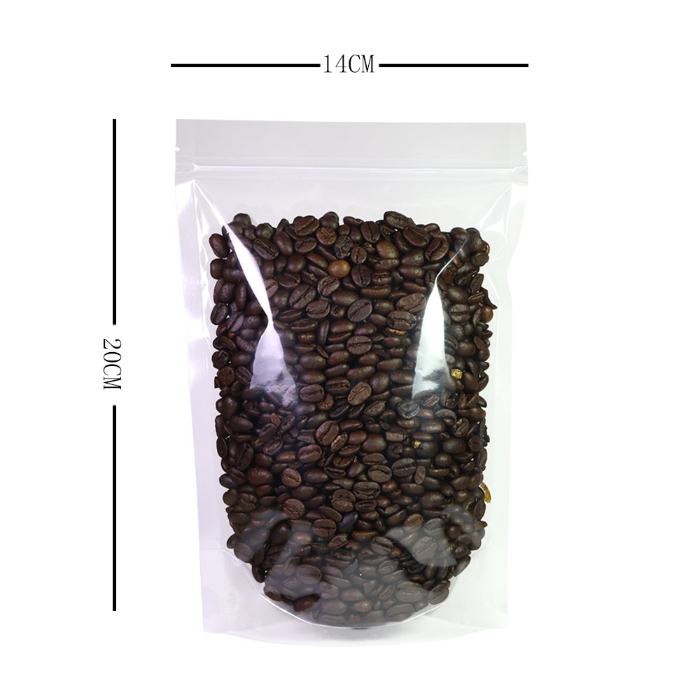Glossy Clear Plastic Mylar Stand Up Packaging Bag Dry Follow Liquid Storage Reusable Eco Zip Lock Pouch