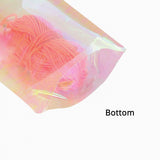 Plastic Mylar Bag Glossy Holographic Pink Comestic Jewellery Candy Storage Zip Lock Pouch Resealable Polybag