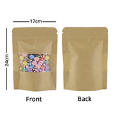 Custom Printed:High Quality Matte Variou Sizes Kraft Paper Bag Mylar Eco Recyclable Stand Up With Window Zip Lock Storage Pouch