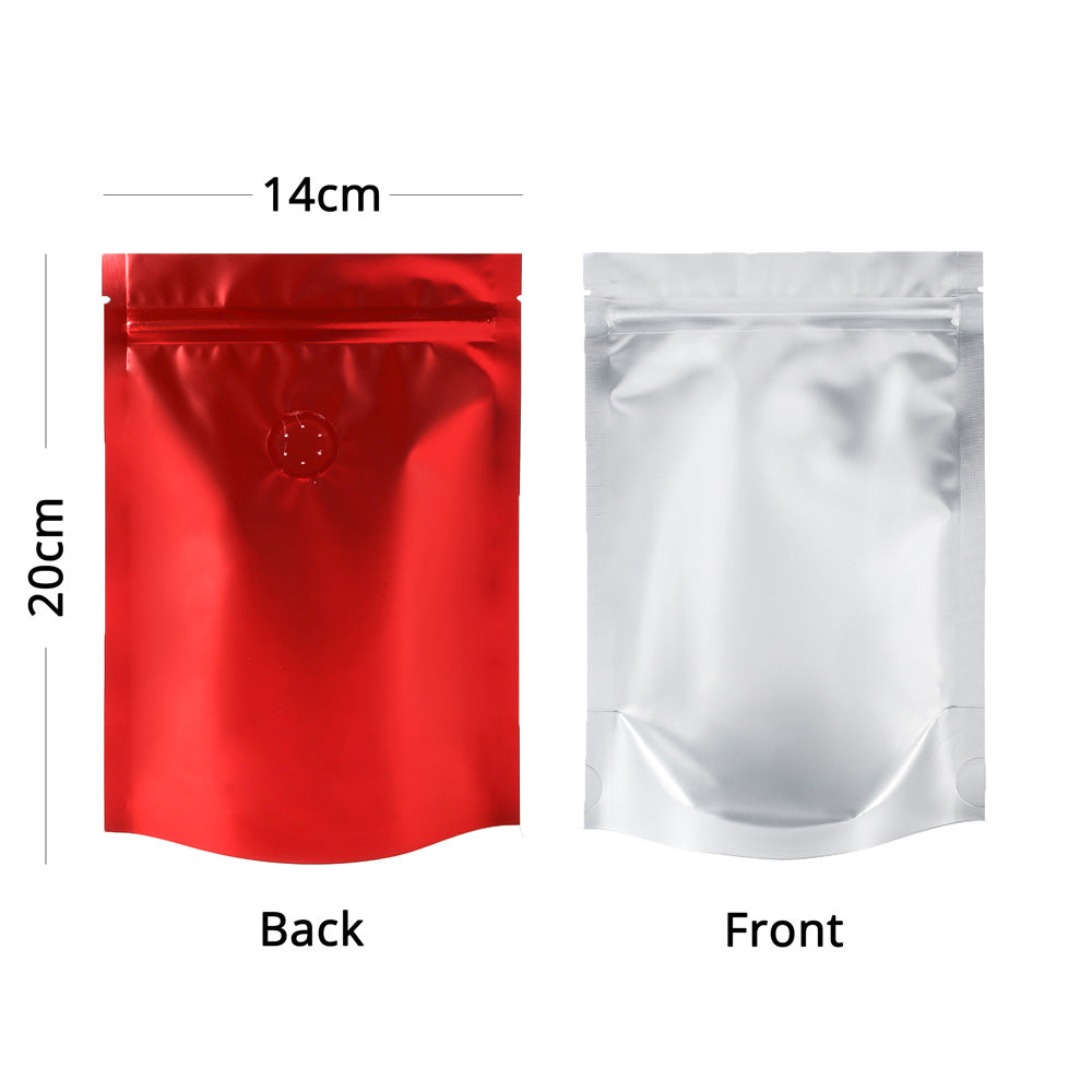 Custom 14x20cm Matte Frosted Front Zip Lock Bag With Valve Foil Mylar Sealed Stand Up Storage organizer Bag
