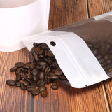 Custom Printed:Matte Black/ White With Frosted Window And Handle Hole Metallic Foil Stand Up Reusable Zipper Storage Bag