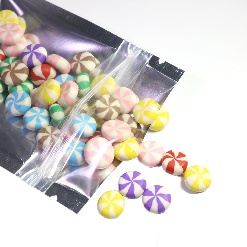 6.5x9cm Various Colors Small Zip Lock Bag Glossy Candy Flat Tear Notch Clear Front Herb Package Storage Pouch
