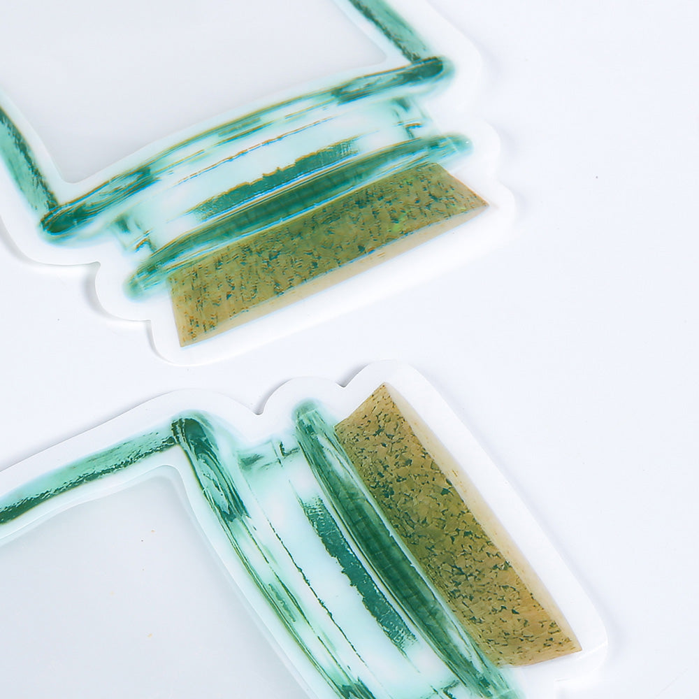 Custom Printed:New Design Matte Green Special Shaped Mason Jar Liquid Storage Pouch Plastic Mylar Reusable Stand Up Zip Lock Bag