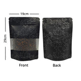 Zip Lock Bag Matte With Frosted Window And Maple Leaf Pattern Aluminium Foil Stand Up Eco Sealed Storage Pouch