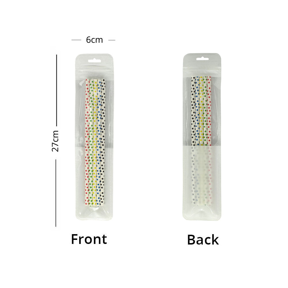 Multi-Size Clear PP Plastic Bag Stationery Zip Lock Bag Flat Accessories Watch Storage Pouch With Butterfly Hole