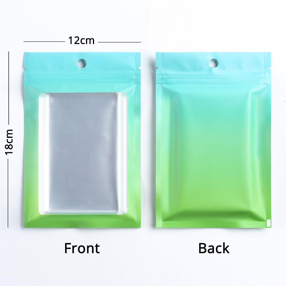 High Quality Matte Flat Bottom Seal Plastic Bag Metallic Foil  With Clear Window And Round Hole Storage Organizer Zipper Bag