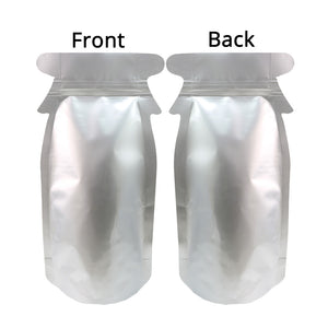 12x23cm Aluminium Foil Mylar Jar Bottle Bag Eco Recyclable Glossy Silver Stand Up Storage Zip Lock Sealed Sachet