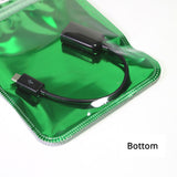 Mobile Accessories Zip Lock Bags Clear Front&Shiny Colors Back Metallic Mylar PP Storage Bag With Euro Slot