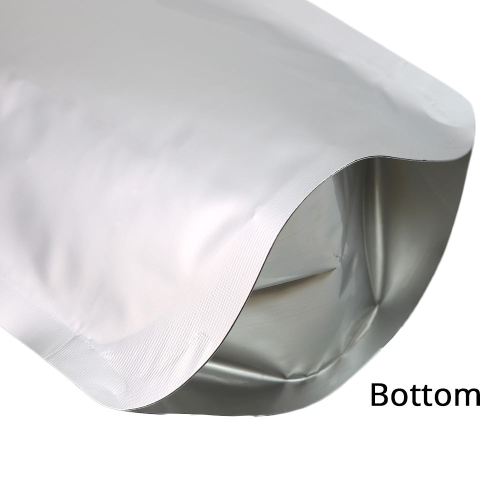12x23cm Aluminium Foil Mylar Jar Bottle Bag Eco Recyclable Glossy Silver Stand Up Storage Zip Lock Sealed Sachet