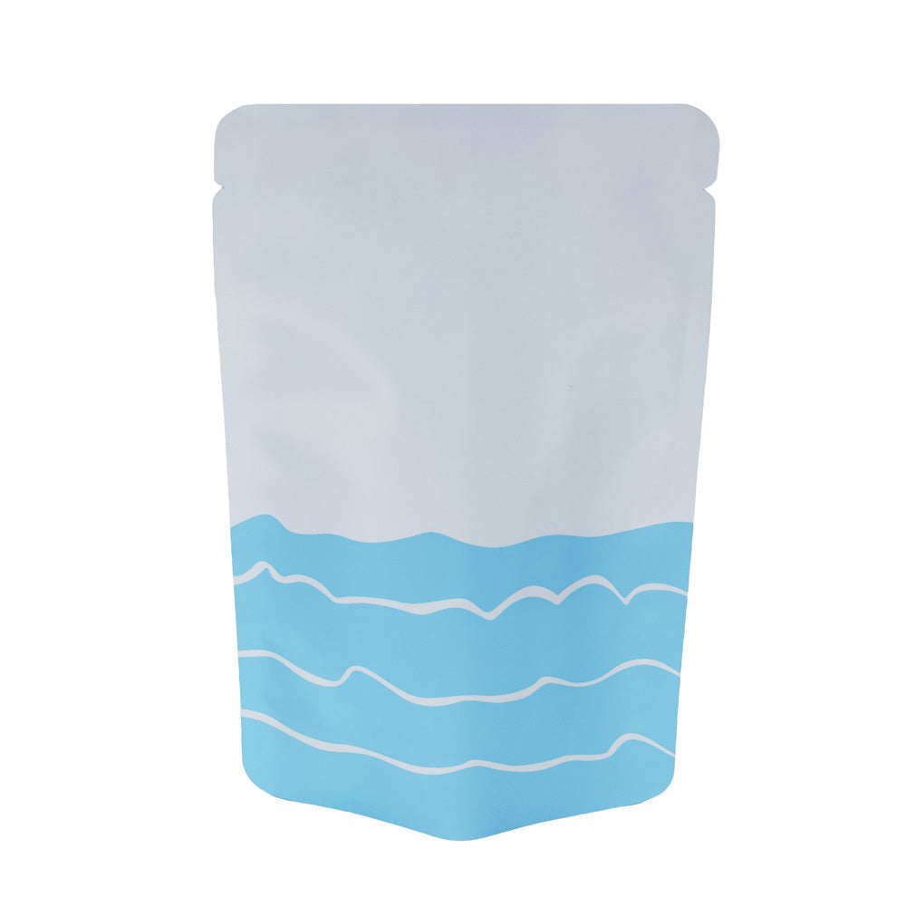 Vacuum Seal Metallic Foil Mylar PP White Bags Matte Open Top Tear Notch Storage Pouch With Printing