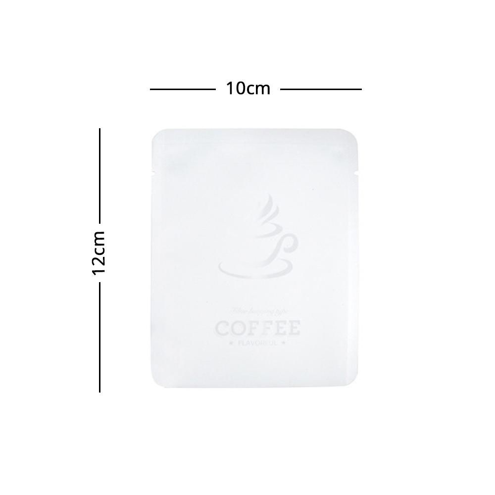 10x12cm Various Colors Heat Seal Aluminium Mylar Coffee Powder Package Storage Bag Open Top Tear Notch Pouch With Coffee Cup Design