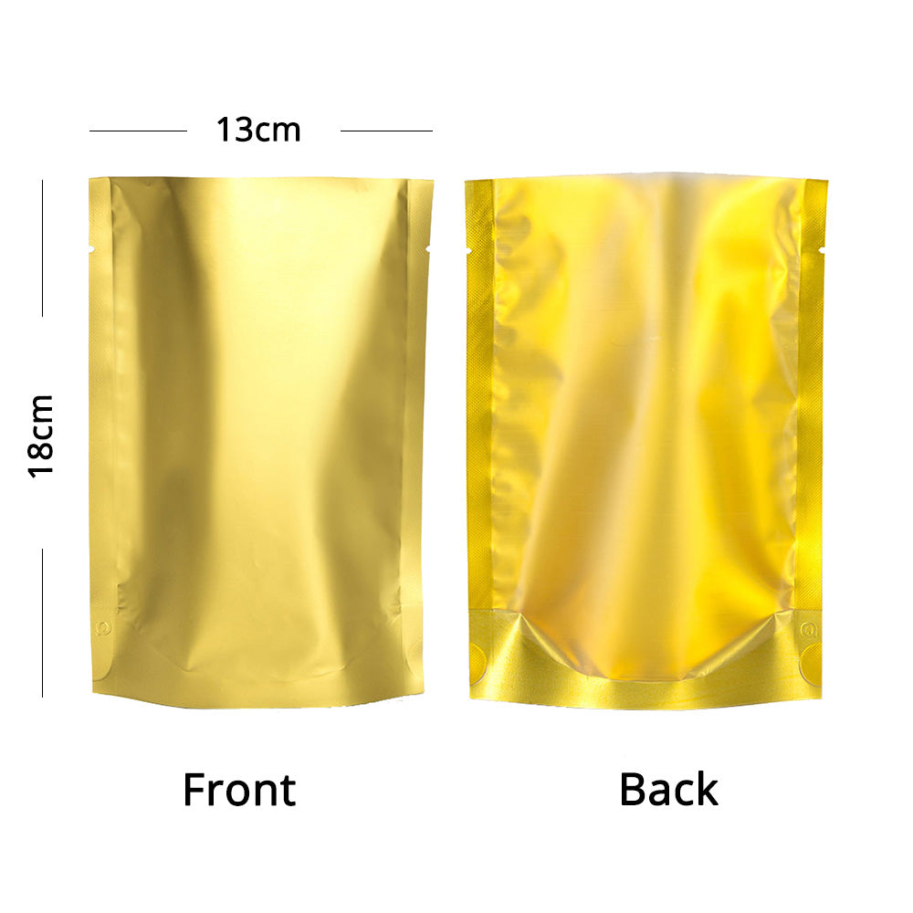 Vacuum Heat Seal Pouches Stand Up Smell Proof Matte Open Top Plastic Packaging Bags w/Clear Window & Tear Notch