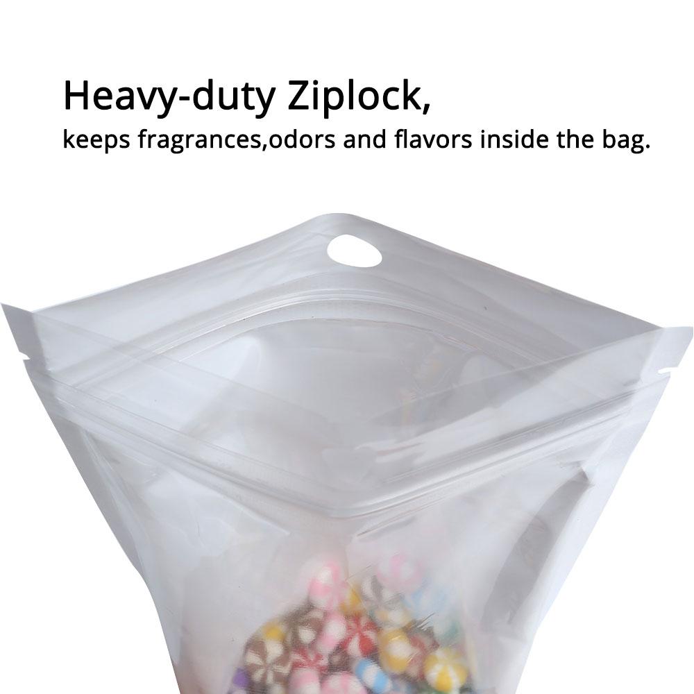 Wholesale Moisture Clear/ White Grocery Food Zip Lock Plastic Pouch Flat Hand Hold PET Packaging Bag
