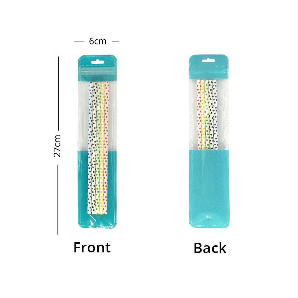 Multi-Size Clear PP Plastic Bag Stationery Zip Lock Bag Flat Accessories Watch Storage Pouch With Butterfly Hole