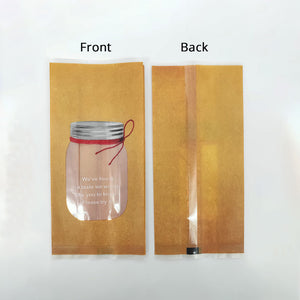 7x15cm Vacuum Sealing Food Open Top Plastic Storage Bags Tear Notch Matte PP Mylar Packaging Pouches With Window & Printing