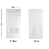 Custom Printed: Zip Lock Bag Kraft Paper In Stock White With Frosted Window Eco Biodegradable Wheat Cereal Storage Stand Up Pouch