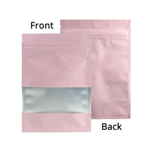 Reusable Multi-Size & Color Matte Aluminium Mylar Flat Zip Lock Bag Maple Leaf Design Clear Window Flat Pouch